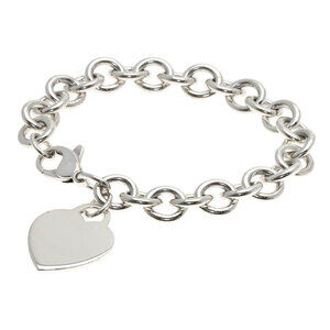 TIFFANY Authentic Silver Heart Charm Bracelet